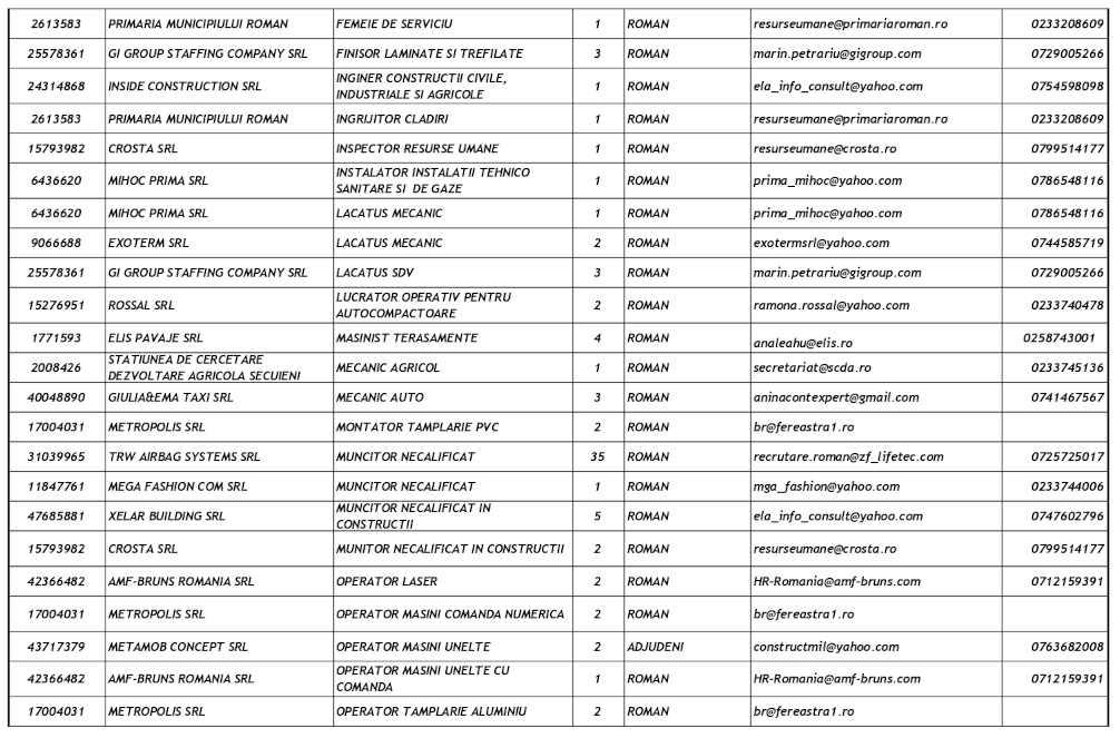 Agenția Locală pentru Ocuparea Forței de Muncă Roman 