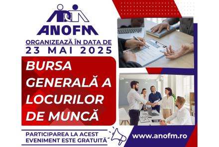 Bursa Generală a Locurilor de Muncă, organizat de ANOFM, 23 Mai 2025 